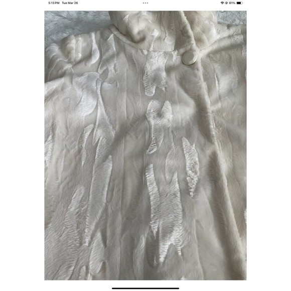 Worthington Womans FauxFur Cream Mid-Length/Driving Coat Womens Size Large - Picture 6 of 11